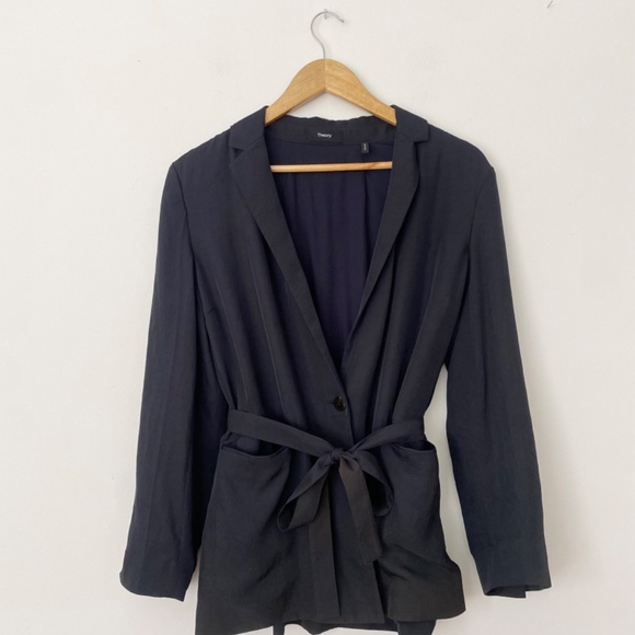 Theory washed twill blazer - Picture 3 of 7